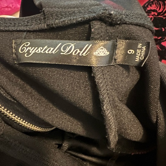 Crystal Doll Juniors black floral Velvet dress Christmas - Picture 4 of 4